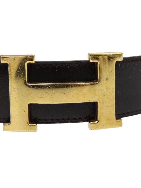 HERMES Constance Belt Leather 35.4"" Dark Brown Auth am5720 - Picture 2 of 15